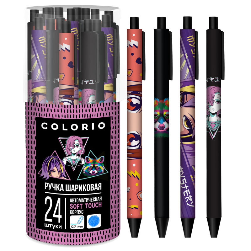 Ручка шариковая автоматическая 'COLORIO', 0,7 мм, синяя, COKB-UG-130-PVC24