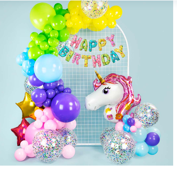 Гирлянда из воздушных шаров, Цветочный единорог, Ассорти, 145 шт. в упак., 6012401