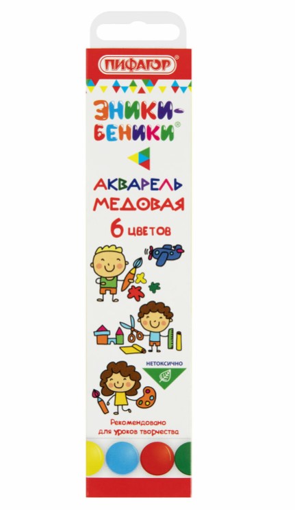 Акварель медовая 6 цветов, 'ПИФАГОР', 192517