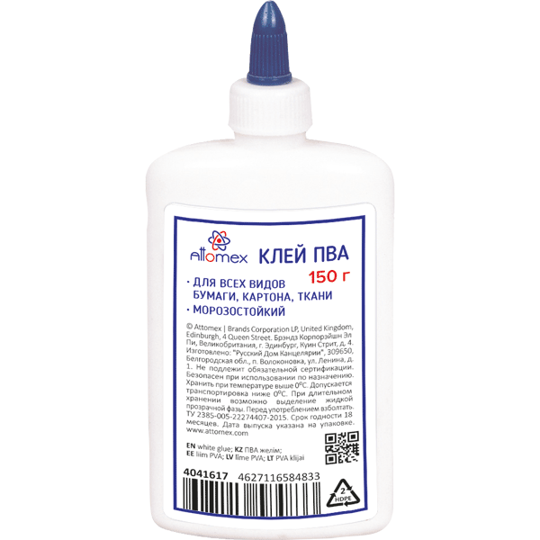 Клей ПВА 'Attomex' морозоустойчивый (5 циклов) 150 г, 4041617