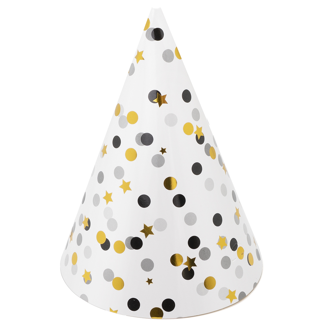 Колпак, 'Волна Веселья', Конфети, Стильное ассорти, 16 см, 6 шт;уп, 6231761