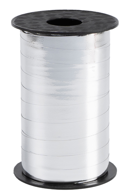 Лента полипропиленовая (1 см х 100 м) Серебро, Металлик, 1 шт, 6233095