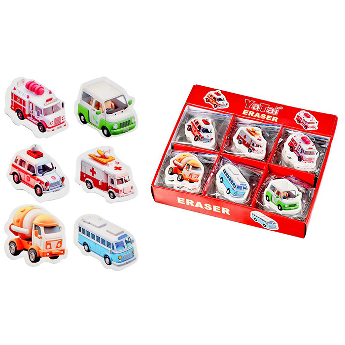 Ластик МАШИНКИ 3,5х4х0,6 см, YT1275