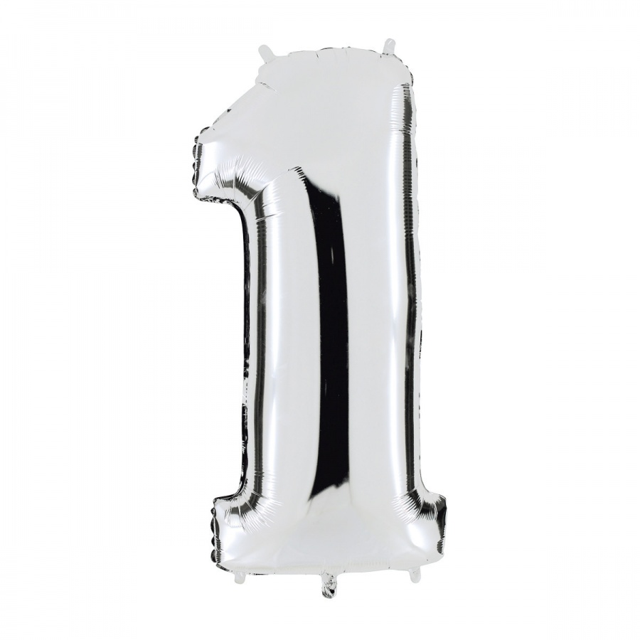 Шары фольга Цифры 40' Серебро '1' 100 см.