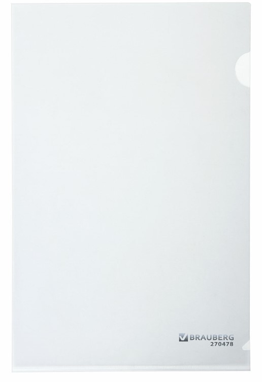 Папка-уголок 'BRAUBERG', 180 мкм, цвет прозрачный, 270478