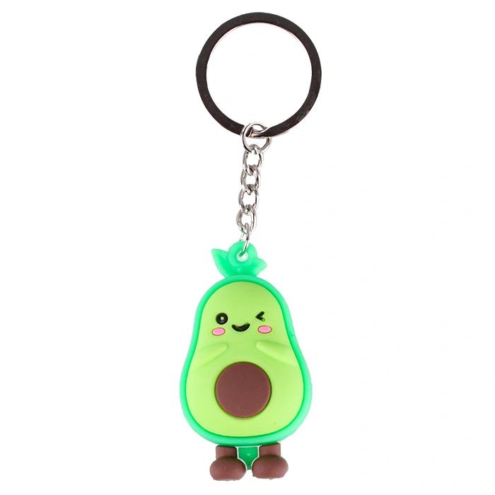 Брелок 'Авокадо' 60х40 мм., ассорти, силикон с элем. металла, DV-H-1400