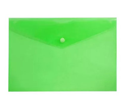 Папка на кнопке А4, 'KWELT' зеленая 0,18 мм прозрачная, КР-000224