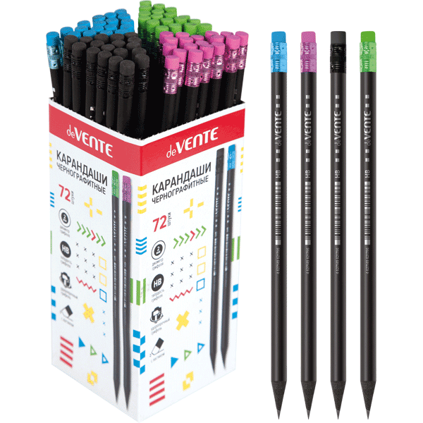 Карандаш чернографитный 'deVENTE. BlackStyle' HB, диаметр грифеля 2 мм, черный, 5032801