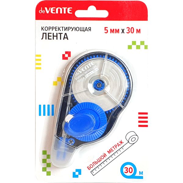 Корректирующая лента 'deVENTE' 5 мм x 30 м , синий полупрозрачный корпус, 4062202