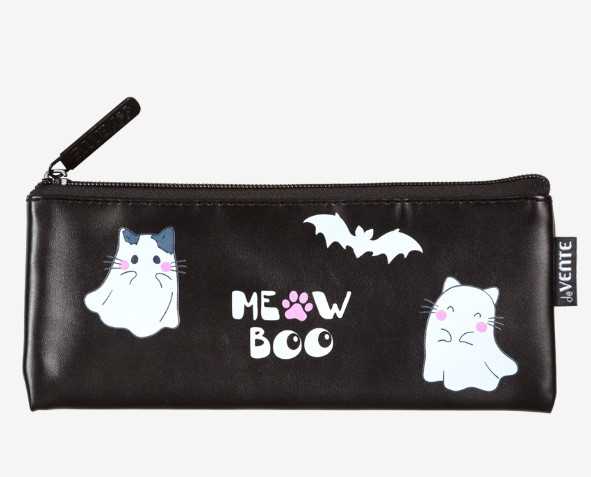 Пенал 'deVENTE. Ghost Meow' 21,5x9x1 см, плоский для 35 предметов, на молнии, 7024524