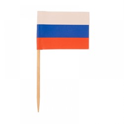 Пика 'Флажок России' для канапе, Пласт-Лидер, 65 мм., 120 шт.;уп.