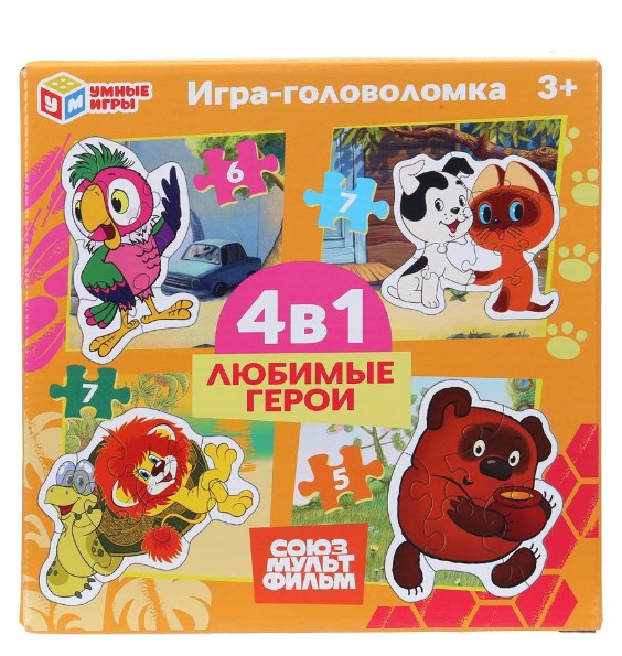 Набор пазлов 4в1, Любимые герои. Союзмультфильм, 395792