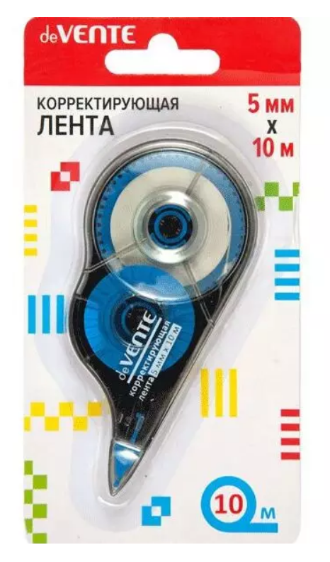 Корректирующая лента 'deVENTE' 5 мм x10 м, черно-синий полупрозрачный, 4062107