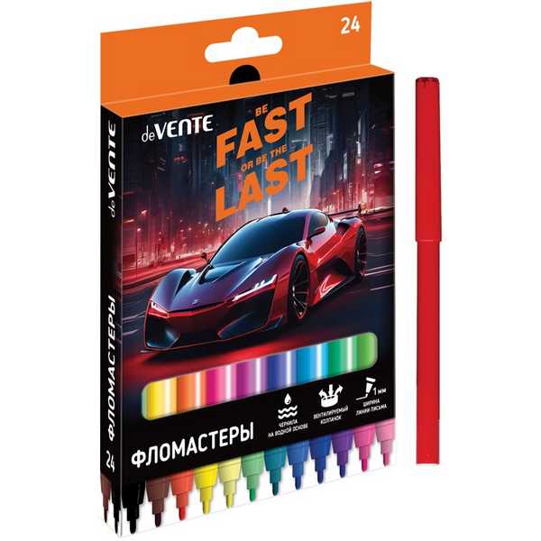 Фломастеры 'deVENTE. Fast Or Last' 24 цвета с вентилируемым колпачком, 5083532
