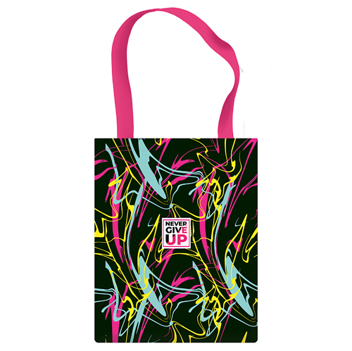 Сумка-шопер , ЦВЕТНАЯ АБСТРАКЦИЯ , на молнии, СШР-1