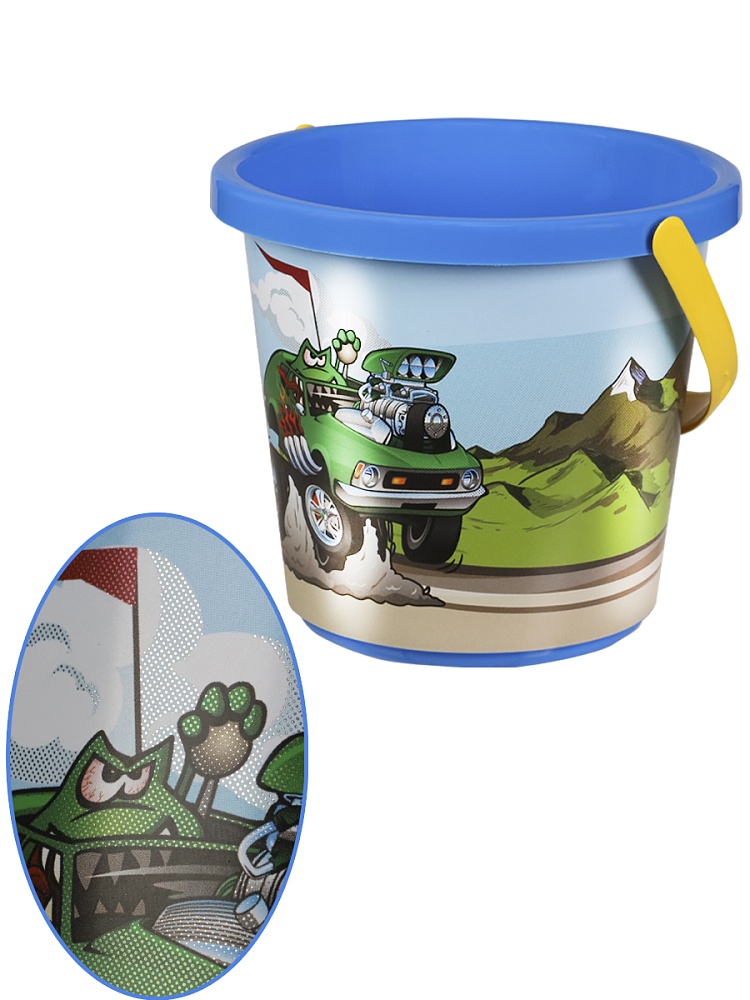 Ведро №8 с блестящей картинкой 0,85л РАЛЛИ , ИП-0797