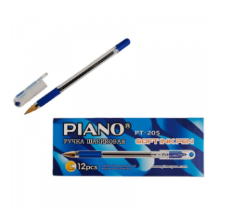 Ручка  шариковая, синяя 0,5 мм, игол, наконеч, РТ-205-12