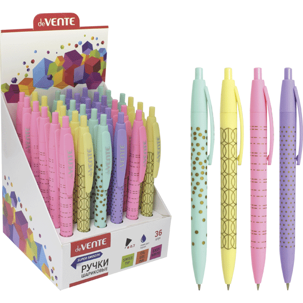 Ручка шариковая автоматическая deVENTE 'Pastel' d=0.7 мм., чернила на масл. осн., стержень, 5070890
