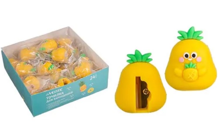 Точилка для карандашей 'deVENTE. Pineapple' 31x33x40 мм, 1 отверстие, пластиковая, 8031312