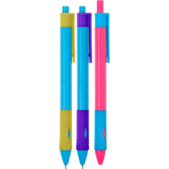 Ручка шариковая deVente SUPER SMOOTH, синяя, 0.7 мм., автом., трехгр. корпус, синяя, 5070001