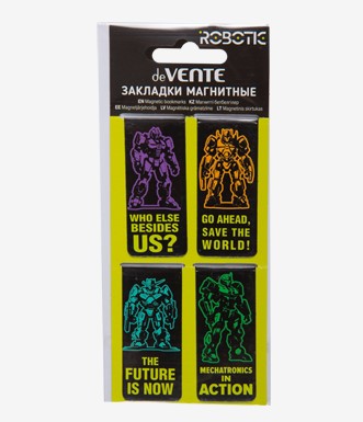 Набор закладок для книг 'deVENTE. Robotic' магнитных бумажных, (4 шт;уп), 8065505