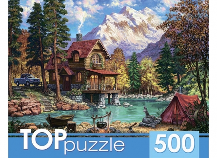 Пазлы 500 эл. TOPpuzzle 'Домик у озера в горах', ХТП500-6819