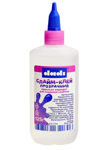 Слайм-клей прозрачный , 125 гр, DGC-120B