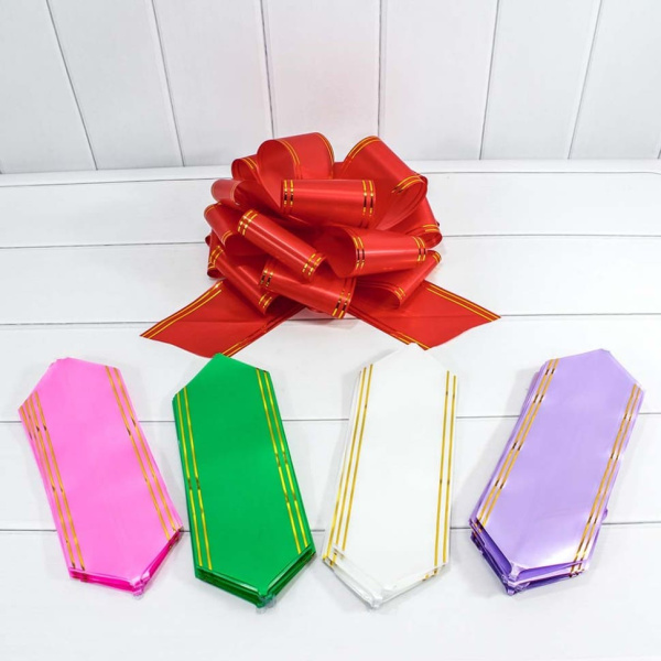 Бант-шар Fiesta100 мм, с золотой полосой, микс, цвета в ассорти, ОМ000525-100